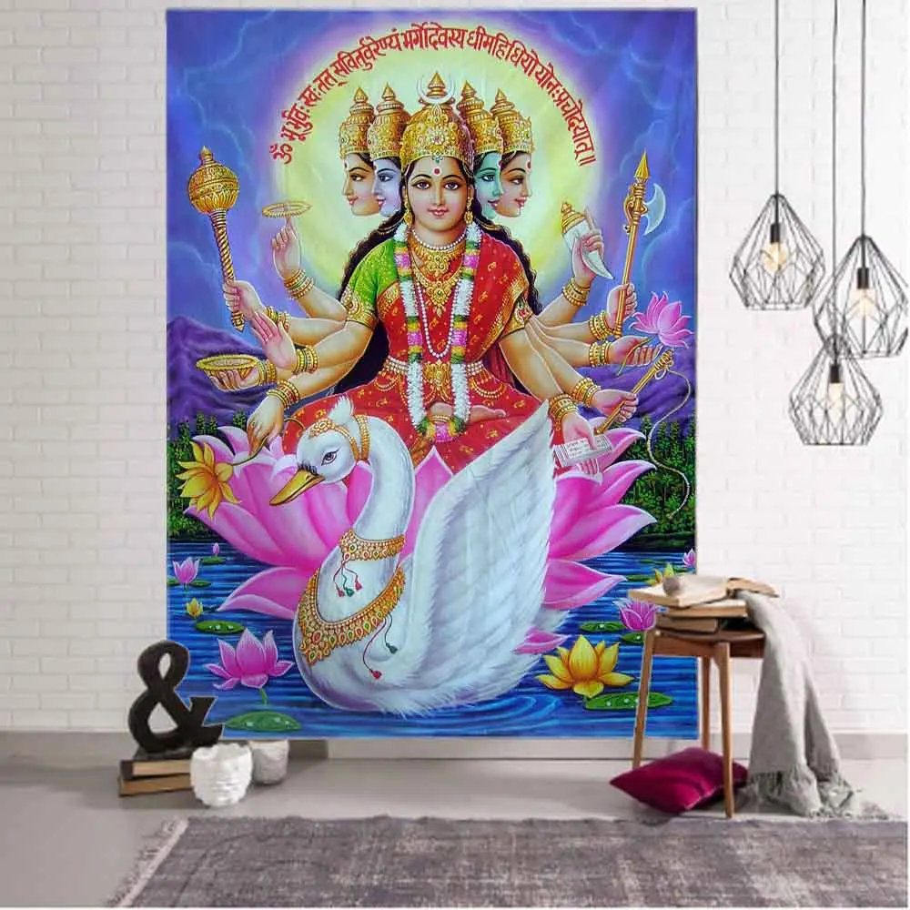 Indian Buddha Tapestry Still Life Oil Painting Meditation Home Decor Wall Hanging Mandala Hippie Boho Wall Decor Yoga Mat Sheets 3