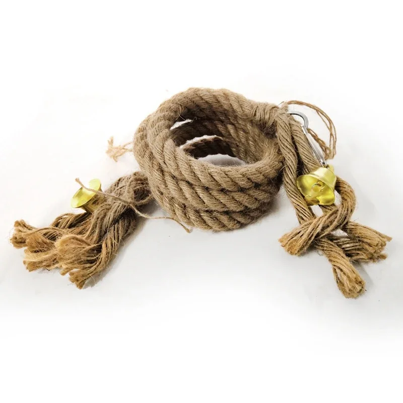 100/150/200 cm Parrot Toys Pet Standing Rope Bird Cage Decoration Climbing Toy Chewing Rope Parrot Bird Cage Toys Bell