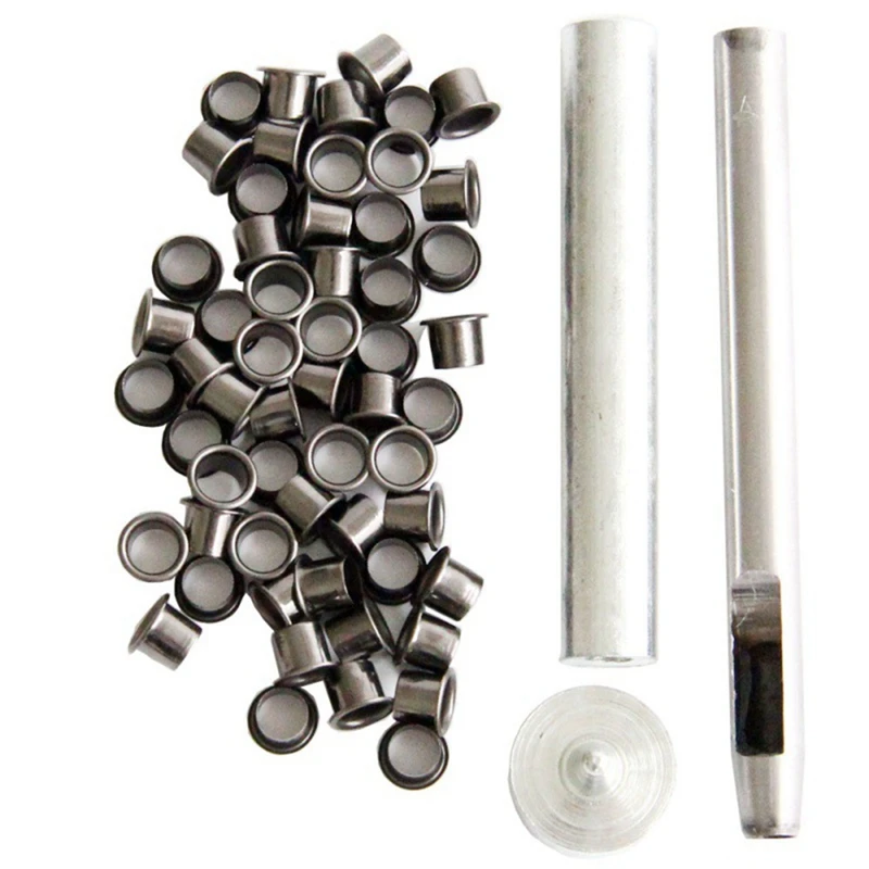 Eyelet Hole Punch Tool Kit With 50 Eyelets Gunmetal Finish For DIY Kydex Sheath Kydex Eyelet
