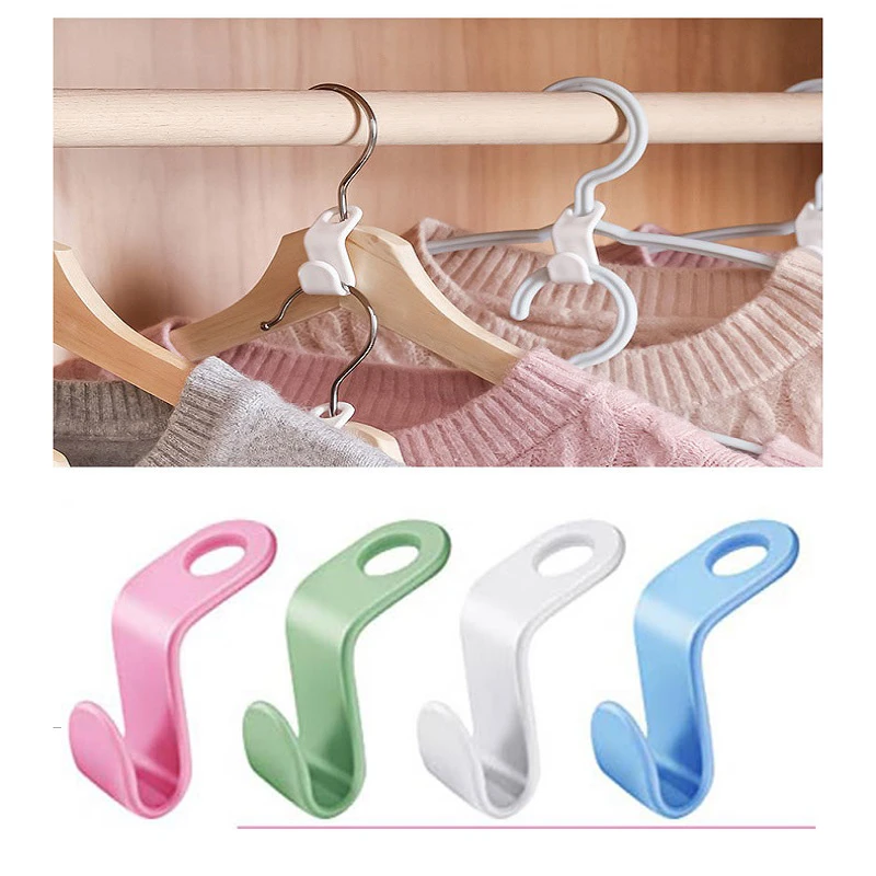 50PCS Clothes Hanger Connector Hooks Space Saving Hanger Mini Hanger