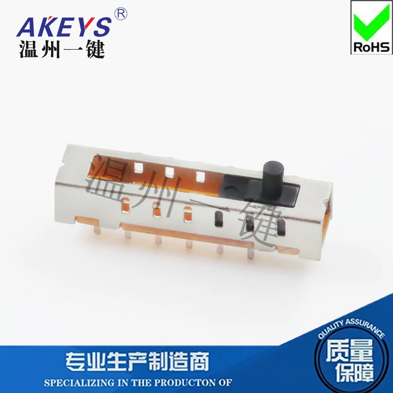 10Pcs SS-16F01 1P6T 8핀 6기어 수직 직선 삽입 토글 스위치 원형 핸들 슬라이딩 버튼 핸들 높이 3/4mm