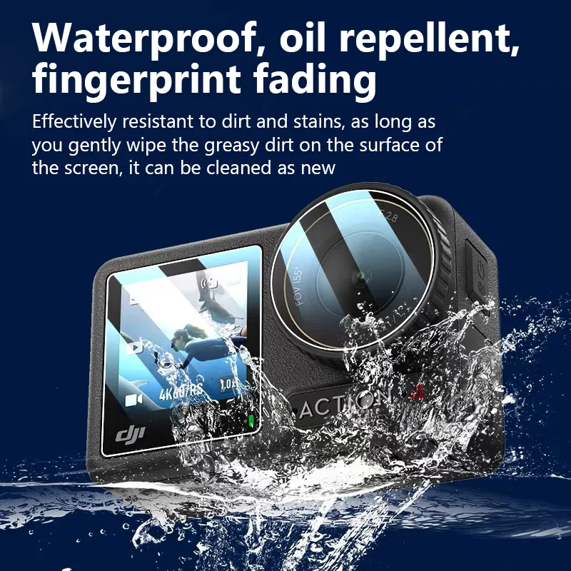 3pcs Protection Films Lens Screen Tempered Glass Films for DJI OSMO Action 5 Pro 3/4 Camera 9H hardness Prevents Scratches