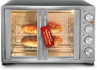 Elite Gourmet -French Door 47.5Qt, 18-Slice Convection Oven 4-Control Knobs, Bake Broil Toast Rotisserie Keep Warm, Inc 1