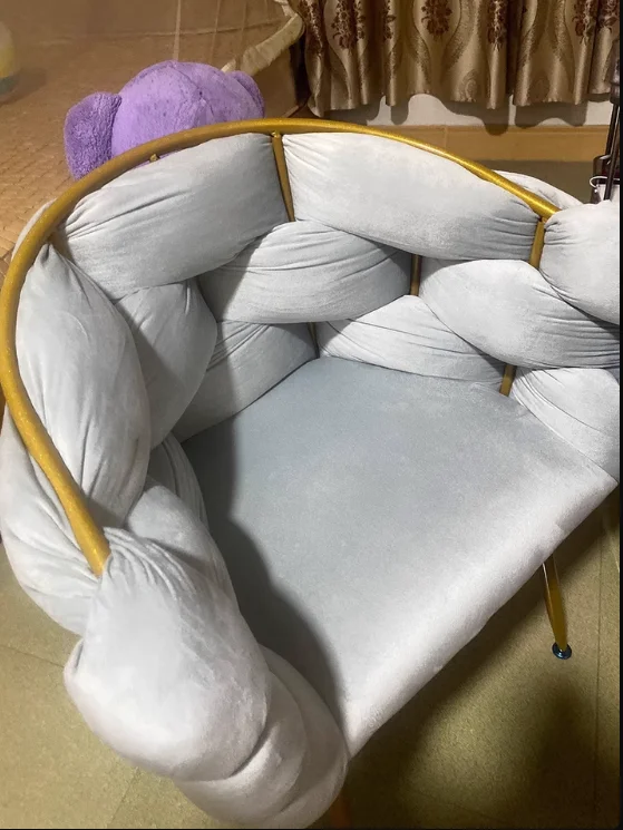 Metal Vanity Chair Sturdy Dining Seat Comfortable Backrest Princess Chair Soft Manicure Chair Suitable for Beauty Salon Bedroom