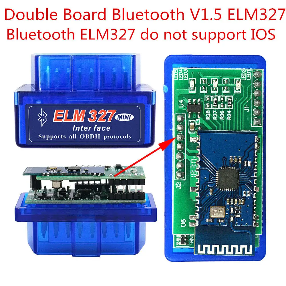 Auto Code Reader 2Layer Hardware V1.5 Chip PIC18F25K80 ELM327 Bluetooth V1.5 Super MINI ELM 327 Works Android Symbian Double PCB
