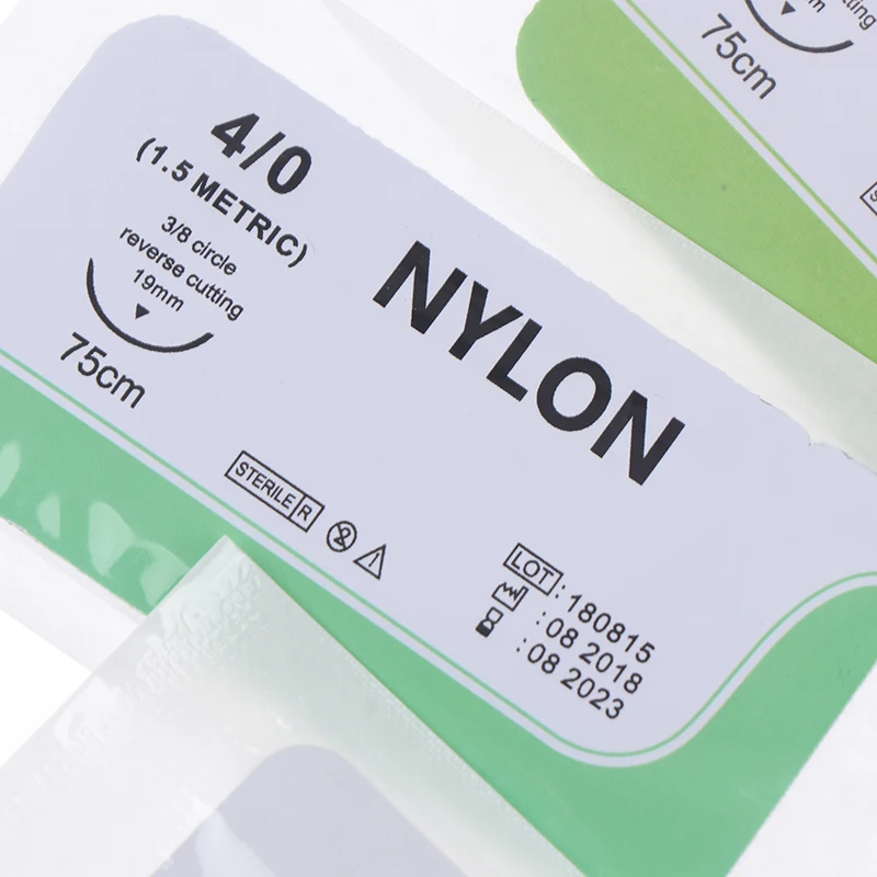 12 Stück Nadel naht Nylon Mono filament nicht verletzte Naht Medizinische Faden naht für medizinisch-chirurgische Naht werkzeuge – Detail 9