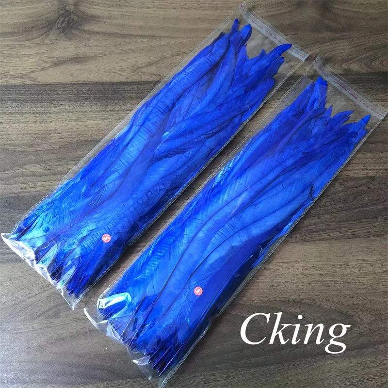 

100pcs/ lot royal Blue 14-16 inches / 35-40cm / high quality rooster tail feather / diy wedding holiday party props accessories