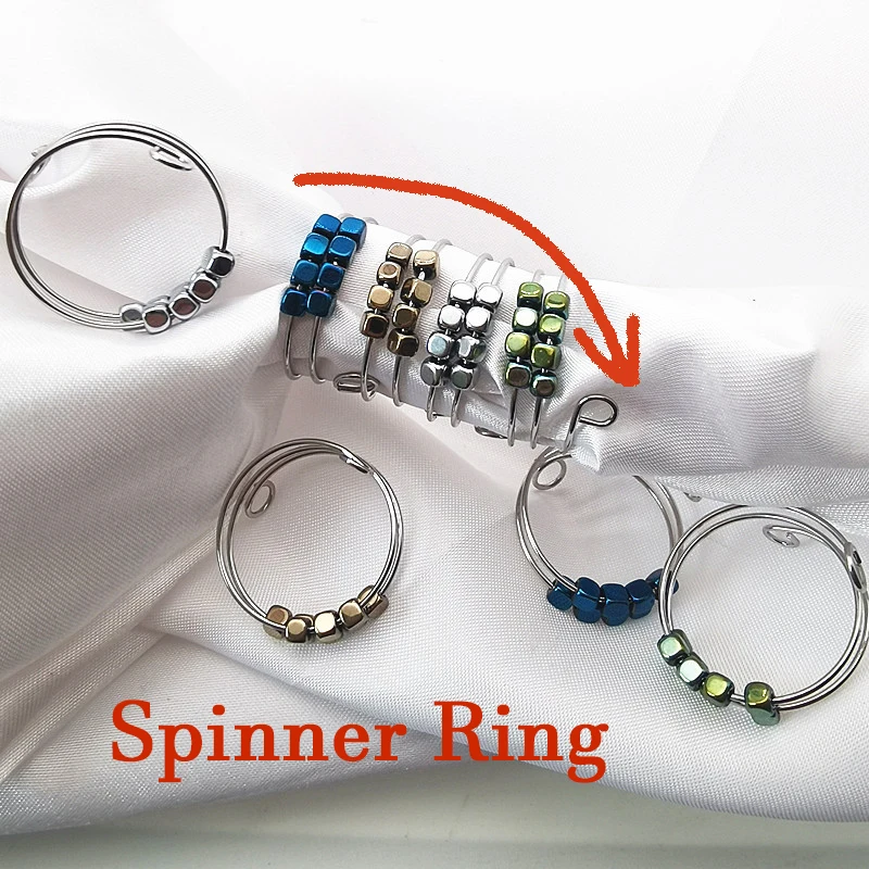 AMZCOM Bague Anti Stress Femme Acier Inoxydable, Bague Spinner