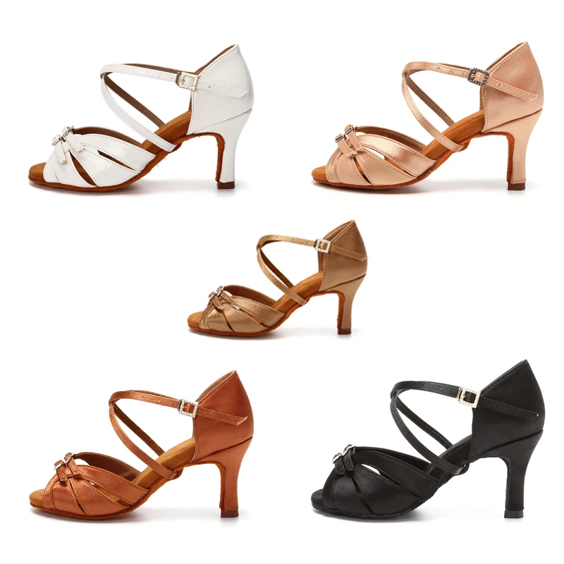 Women Latin Dance Shoes Ladies Tango Ballroom Dance Shoes Soft Sole Party Salsa Dancing Girls High Heel Sandals 6/7.5 CM dance shoes