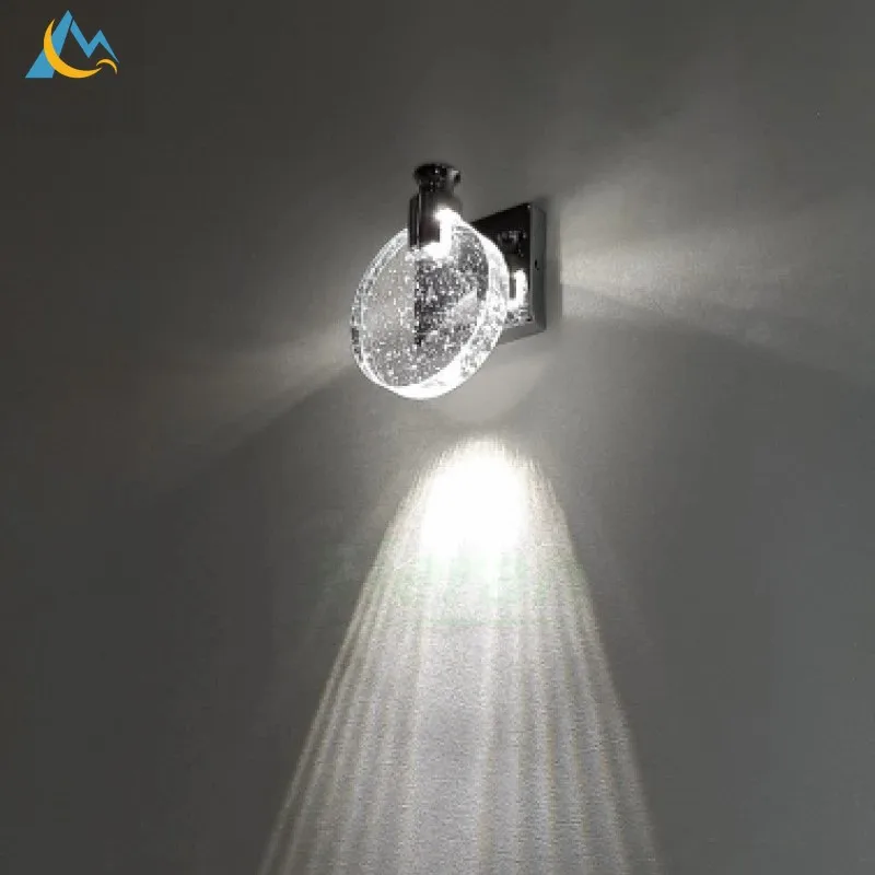 Simple Bedroom Living Room Crystal LED Wall Lamp Mirror Front Lamp Bathroom Makeup Wall Light Home Decor Lights Mirror led wall lamp wall sconces light wall lamp