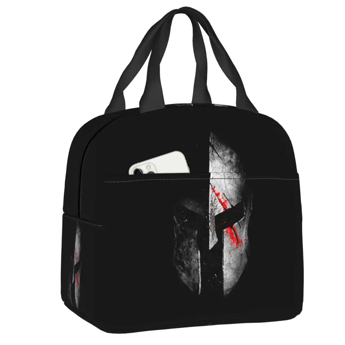 

Sparta Skull Spartan Helmet Insulated Lunch Bag for Women Portable Thermal Cooler Lunch Tote Office Work School Picnic Bento Box
