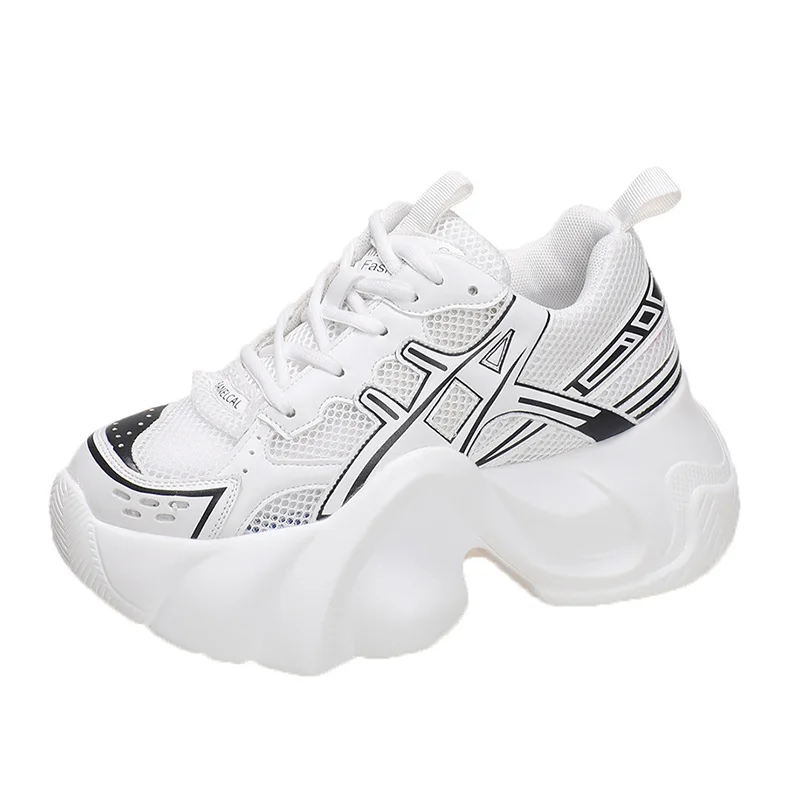 CINESSD Women Platform Shoes 2023 Designer Chunky Sneakers For Woman Outdoor 8CM Causal Shoe Spring Female Ladies Footwear Gift