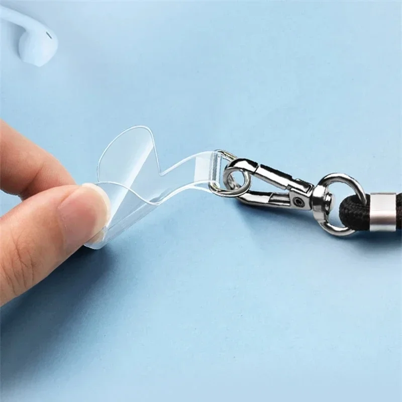 Universal Tpu Mobile Phone Anti-lost Lanyard Detachable Phone Hanging Cord Strap Patch Tether Pad 10Pcs