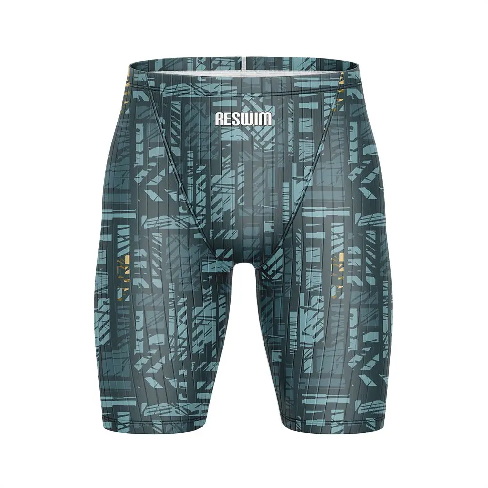 Summer Men's Swim Jammer Swimwear Swimming Trunks Athletic Swimsuit Durable Training Quick Dry Surfing Pants Beach Tights Shorts