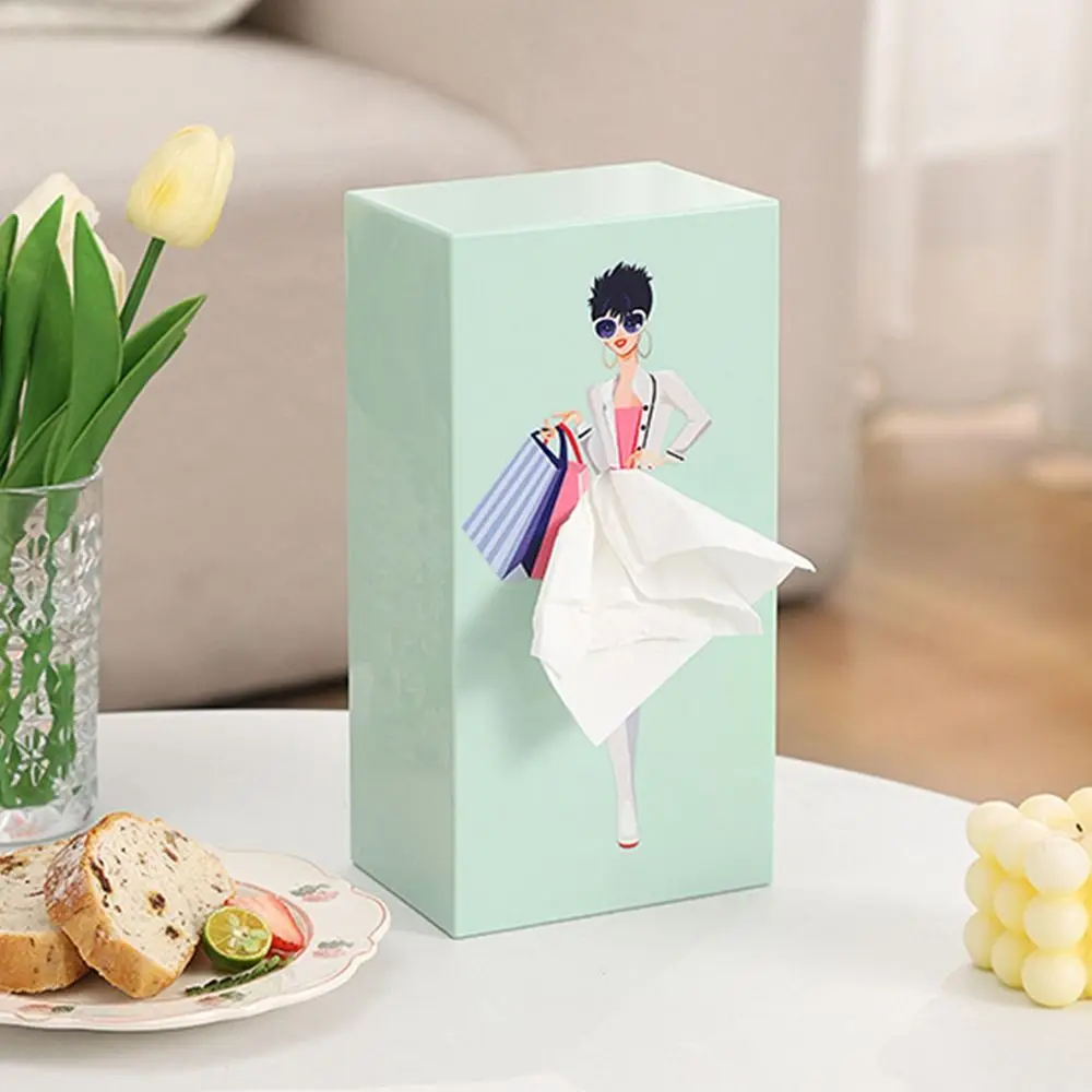 Gifts Waterproof Classy Girl Tissue Box Napkin Holder Craft Ornaments Desktop Storage Boxes Hangable Storage Case Car tissue box tissue dispenser napkin holder