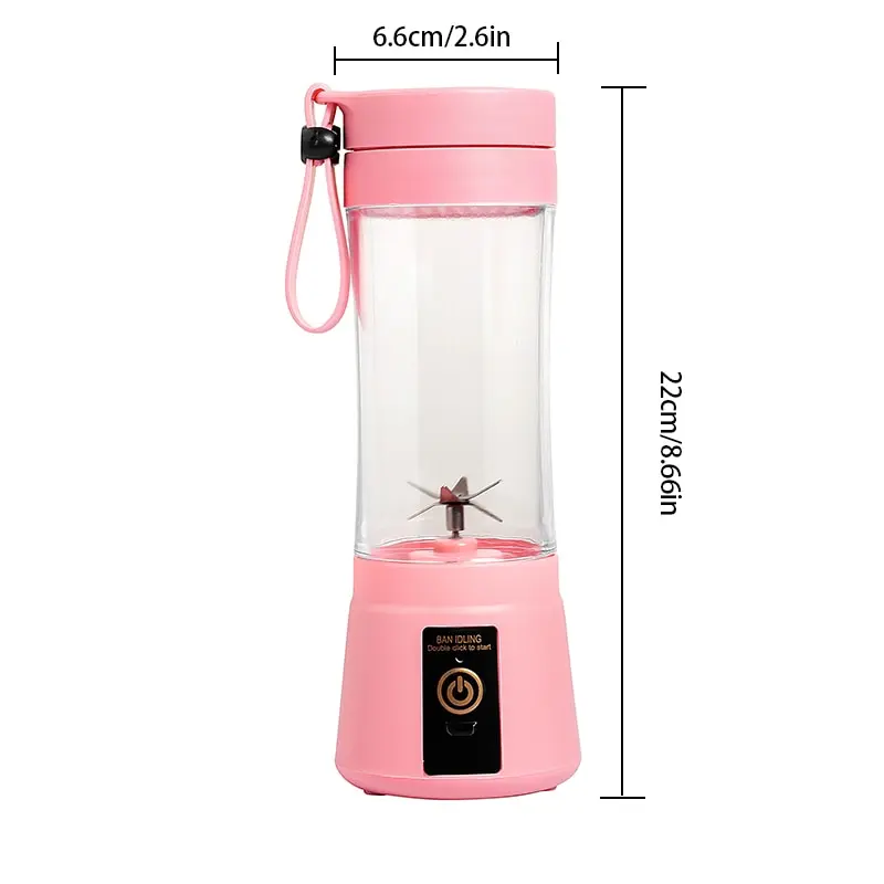 1pc Wireless Portable Juice Blender, USB Rechargeable Mini Juicer Suitable  Smoothie, Milkshake And Ice Drink Making