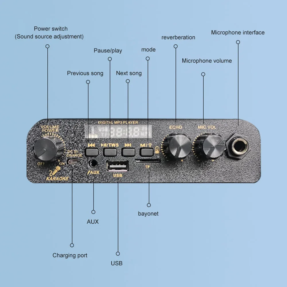 Skull Wireless Portable Speaker Bluetooth-Compatible 5.0 Karaoke Machine Speaker Karaoke PA System for Outdoor Home Party Travel