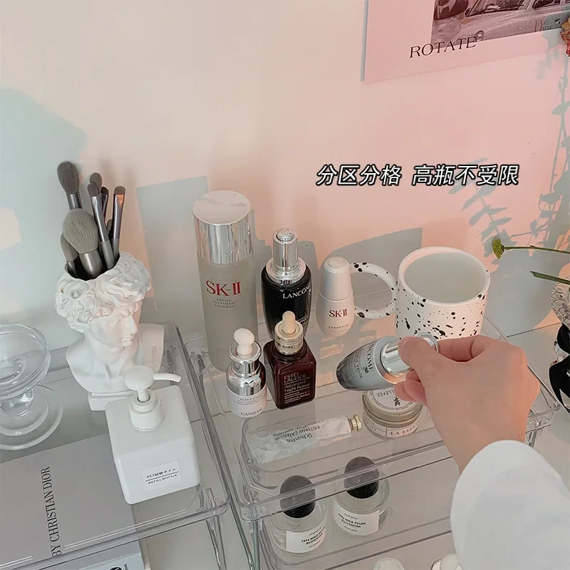acrylic shelf Kitchen office desktop storage Multi-layer transparent dormitory good folding arrangement spice organizer
