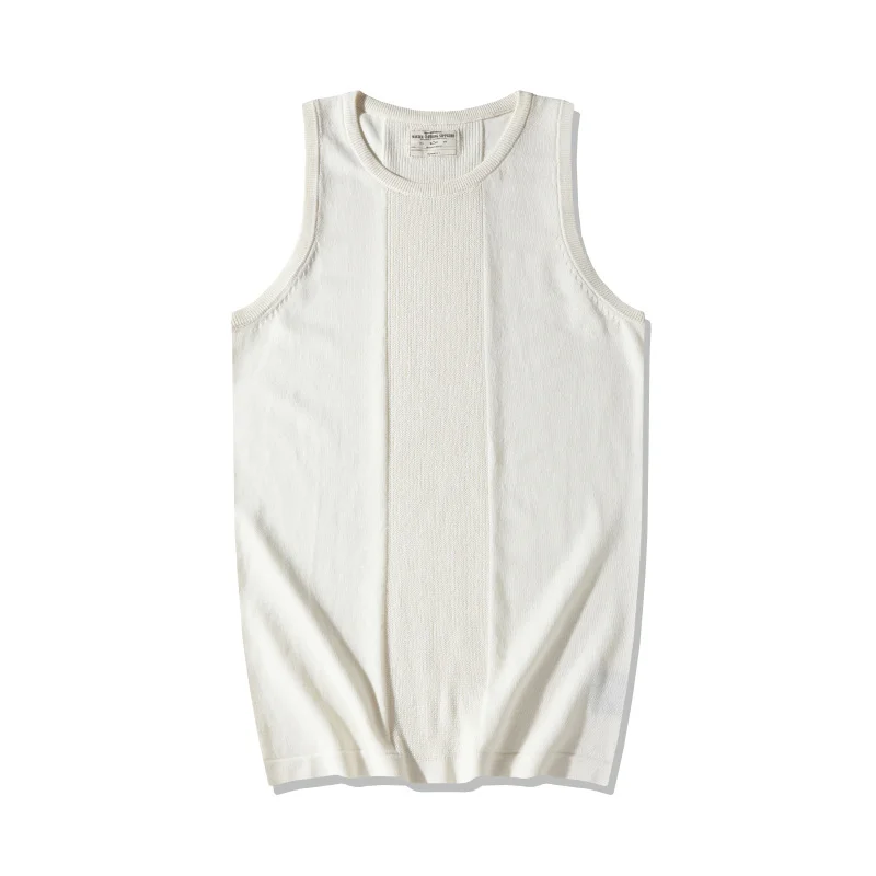 OKONKWO Tencel High Density Knitted Top Heavy Thick Jacquard Sleeveless Bottom Shoulder Hardman Tank Top Outdoor Fitness Sports