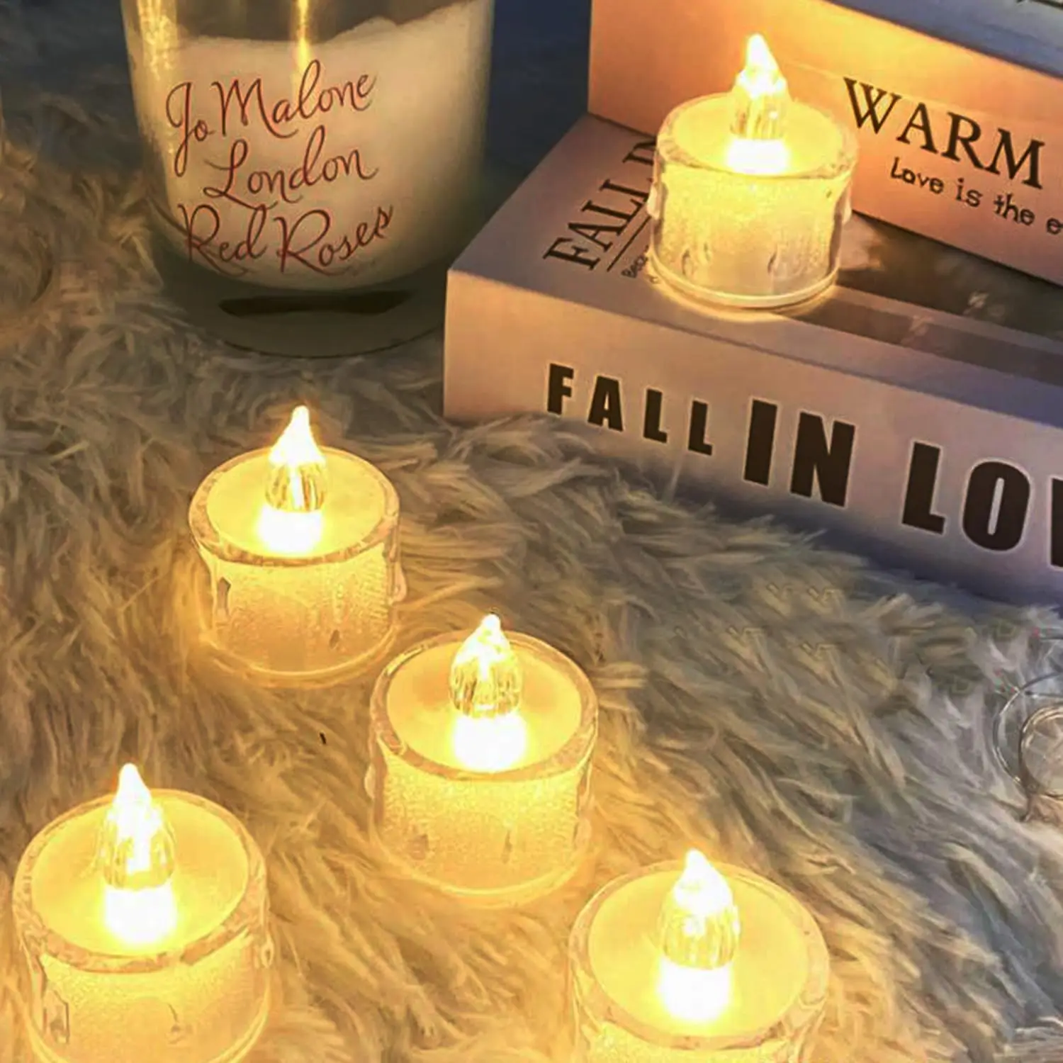 2 Pezzi Candele Senza Fiamma A LED, Alte Luci Decorative A Batteria Con Mezzo Spruzzo Oro, Per Decorazioni Natale, Halloween E Matrimoni - 3