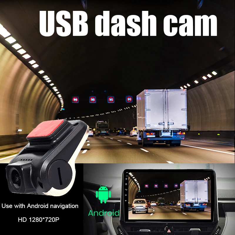 안드로이드 네비게이션용 USB 비디오 DVR 카메라, ADSA 레코더, 1080P HD 나이트 비전, 숨겨진 대시 캠, 자동차 블랙 박스 