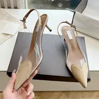 2025 Spring And Summer Pointy Head Baotou Pumps Female New Sexy Patent Leather Transparent Stiletto Sandals High Heels - Image 6