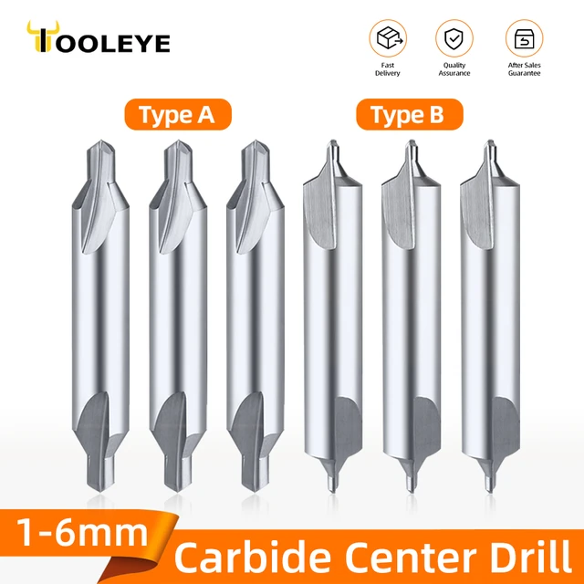 Tooleye Carbide Center Drill Bits 60 Degree Countersinks Angle Metal Drills  CNC Hard Metalworking Tungsten Steel Drilling Tools - AliExpress