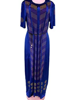 New Style African Women's Clothing Dashiki Abaya Fashion Velvet Fabrics Hot Drilling Loose Dress Free Size One Piece 1