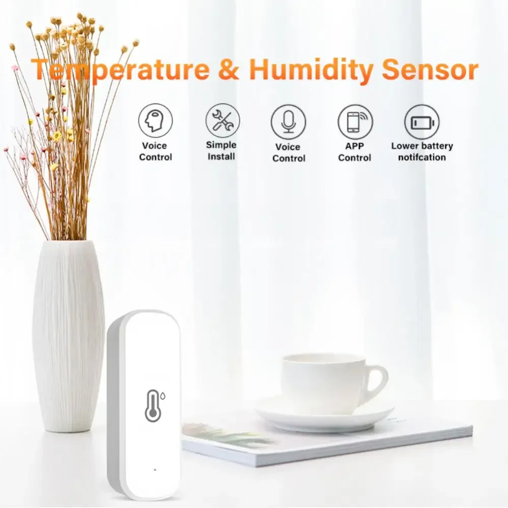 Aubess Tuya Zigbee / wifi Capteur de température et d'humidité Thermomètre  connecté à domicile Compatible avec Smart Life Alexa Google Assistant