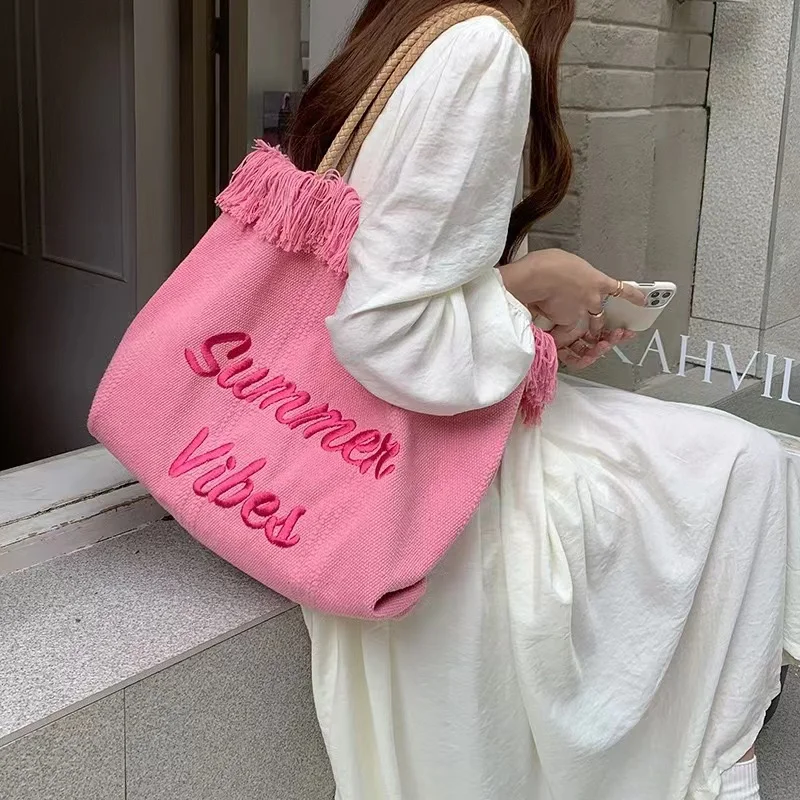 Monogrammed Tote Bag, Monogram Tote Bag, Shoulder Bag, Pink and