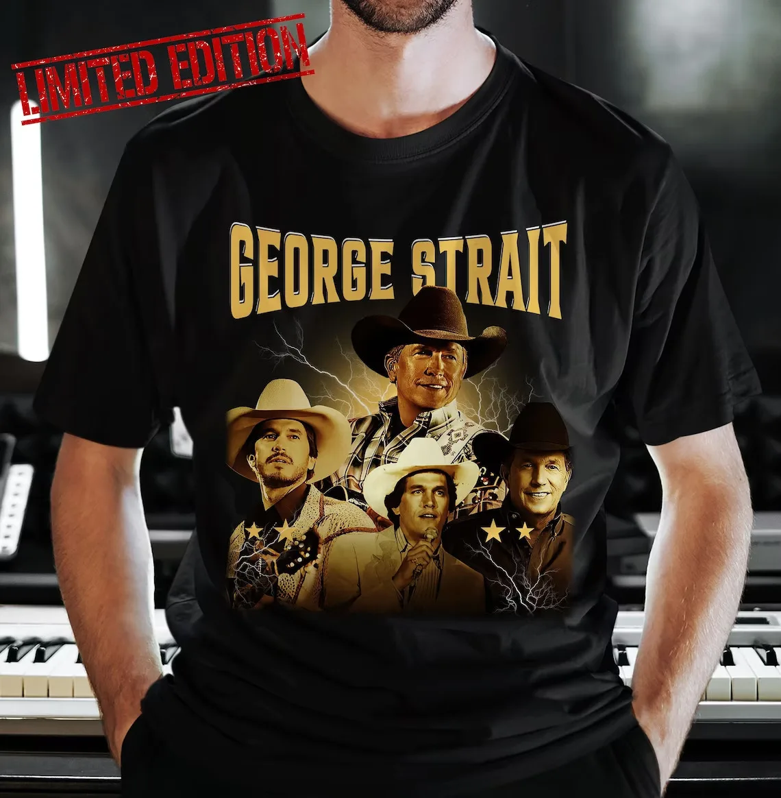 Limited George Strait Vtg Style Music Country Shirt S-3Xl