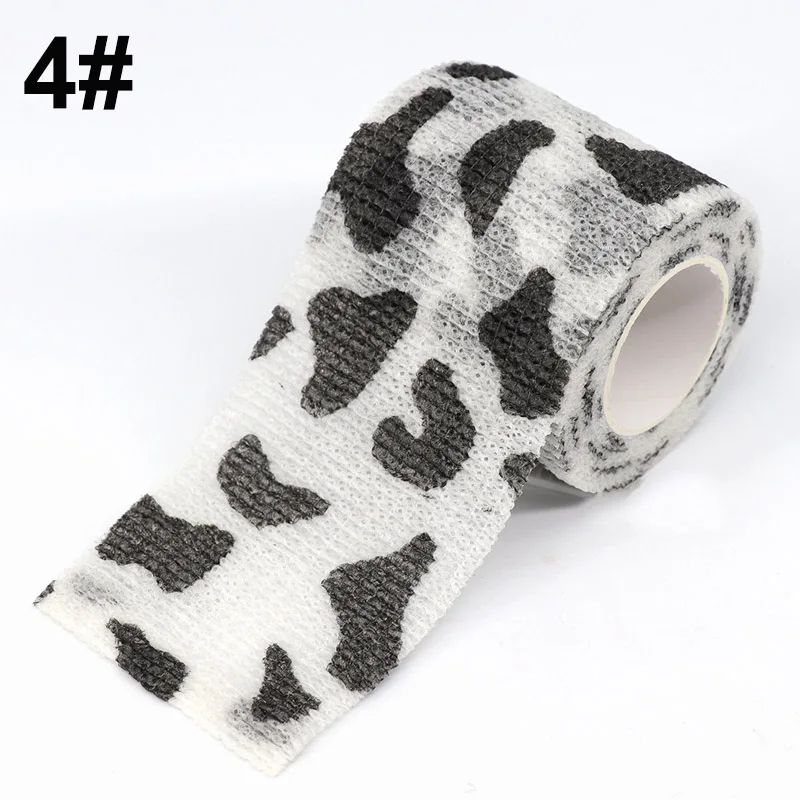 Animal Print Self-Adhesive Tattoo Elastic Bandage - Versatile Sports Wrap Tape for First Aid and Pet Care