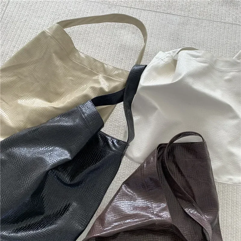 2023 NEW Bag for Women Fashion Korean Style Crossbody Shoulder Bag Bucket Large Capacity Solid Color PU Shopping Bag Handbags