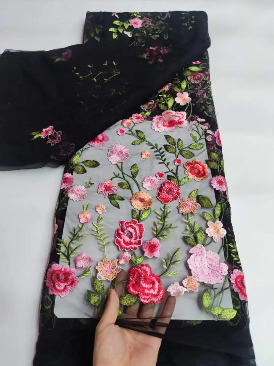 African Mesh Lace Fabric High Quality Nigerian Tulle Lace French Net With Flower For Dress