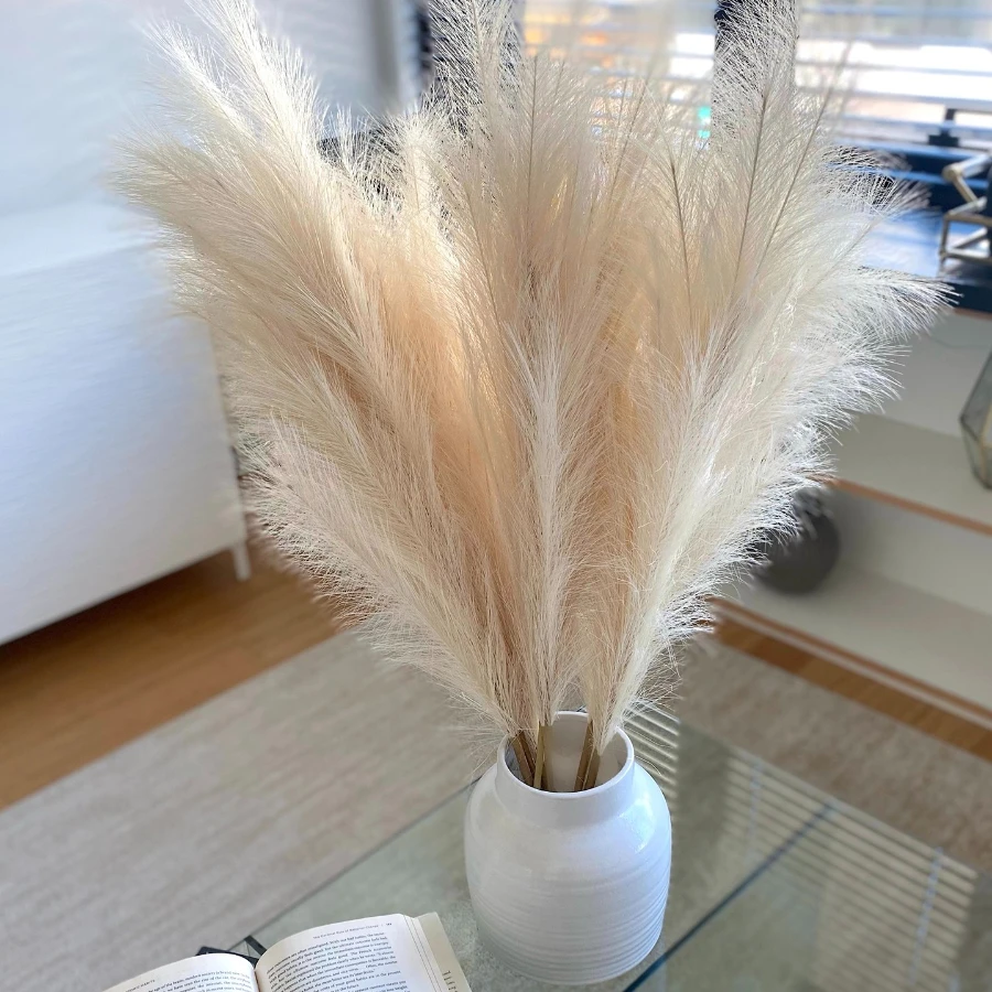 45cm 1Pc Artificial Pampas Grass Bouquet New Year Holiday Wedding Party Home Decoration Plant Simulation Fake Flower Reed