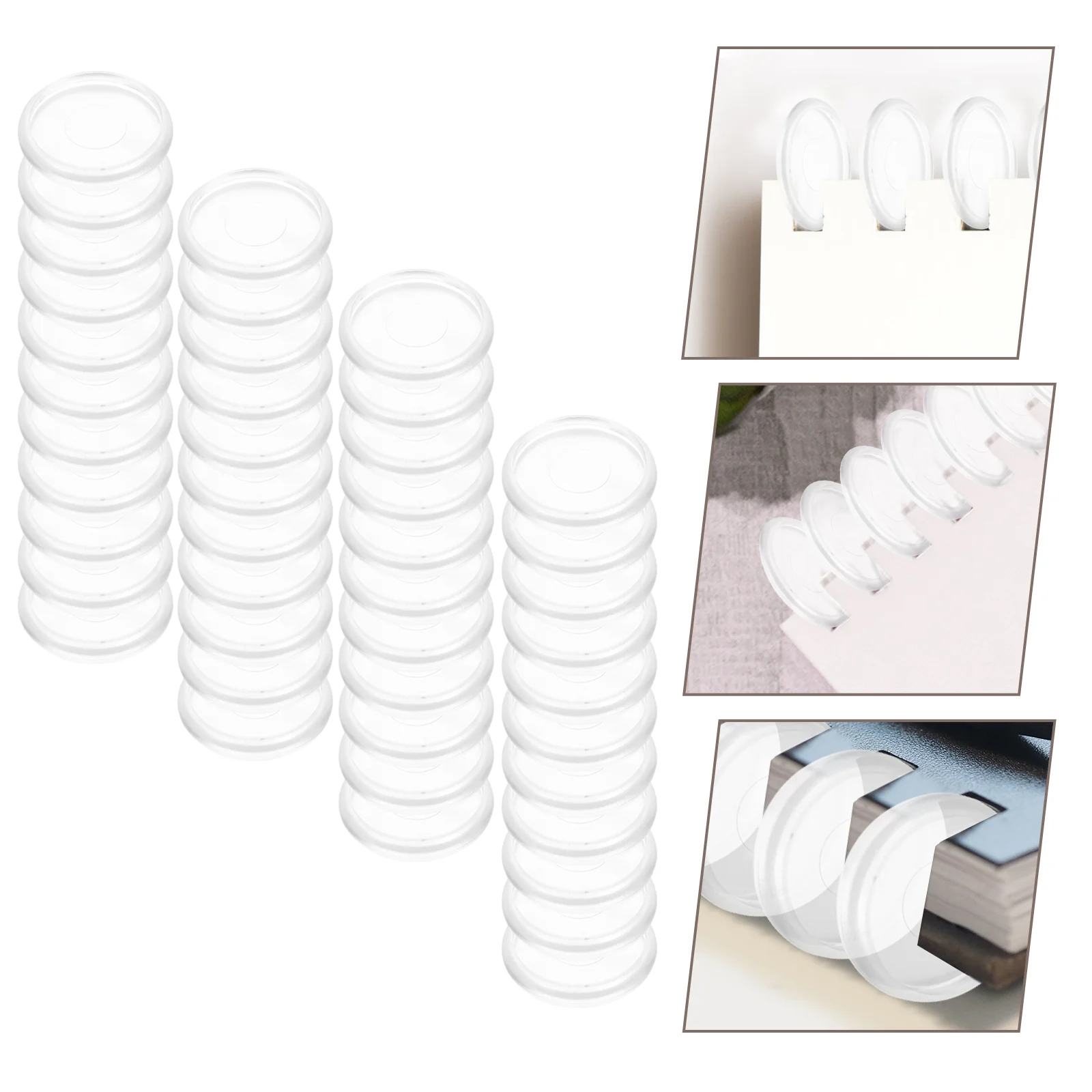 

44 Pcs Binder Buckle Books Plastic Ring Loose Leaf Binding Snap Whiteboard Round Rings Buckles Abs Discbound Expansion Discs