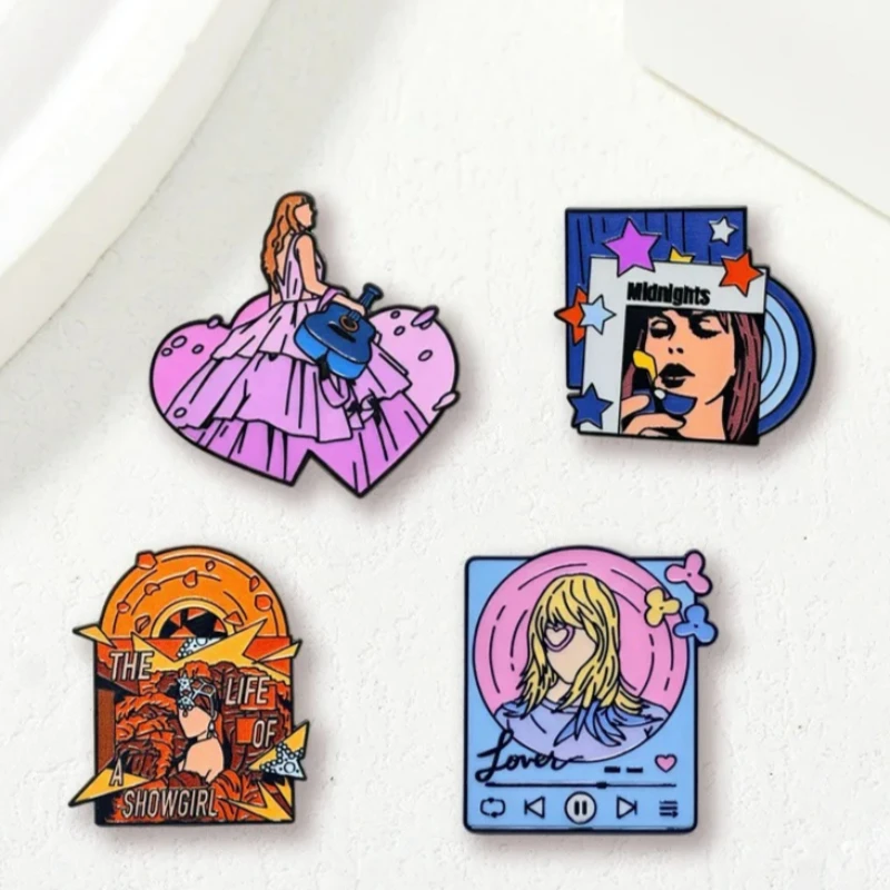 2026 Enamel Pop Singer Souvenir Brooches - Creative Music-themed Jewelry Gifts