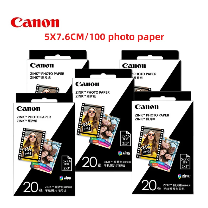 

100 Sheets 2x3 inch(5x7.6 cm) ZP 2030 self-adhesive Photo Paper 5 x 7.6 cm Suitable for Original Canon PV 123 Mini Photo Printer