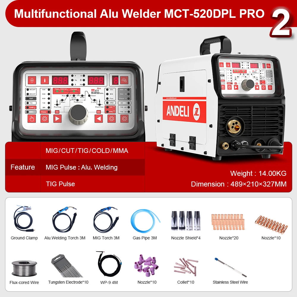 ANDEL MCT-520DPL PRO Aluminum 7 in 1 Welder