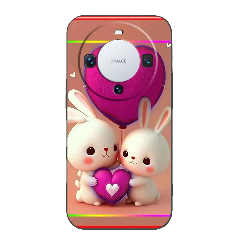 Adorable Purple-Hatted Rabbit Phone Case Cover - Silicone Shell