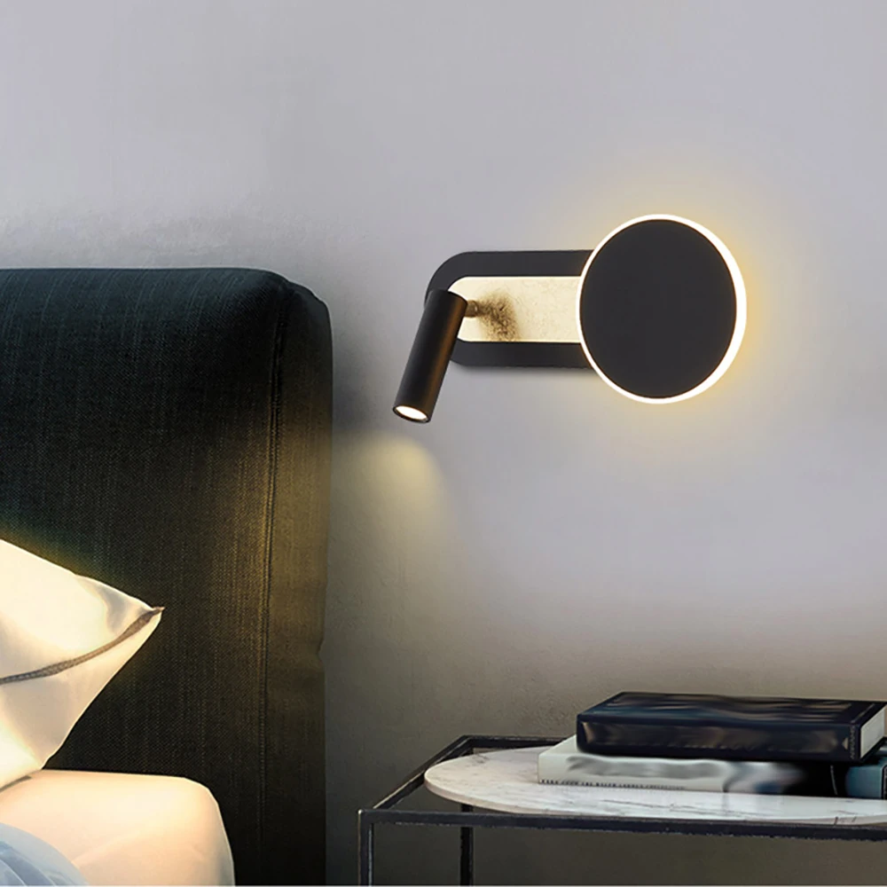 

Bedroom study bedside wall lamp living room hotel corridor wall lamp modern creative rotating reading wall lamp AC110V-240V