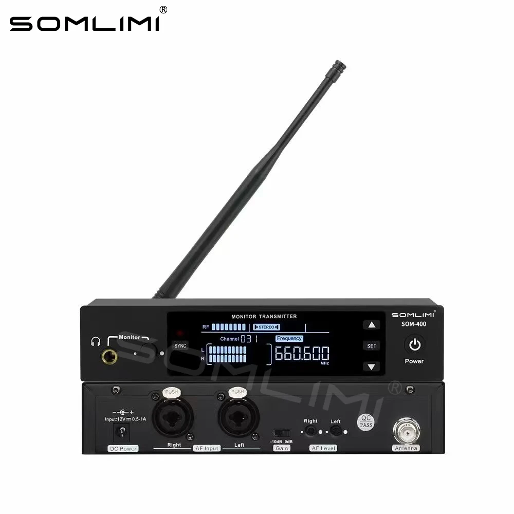 Wireless In Ear Monitor SOMLIMI SOM-400 Professional In Ear Wireless Monitoring System LED Display Can Be Manually And Automatically Tuned Accompaniment