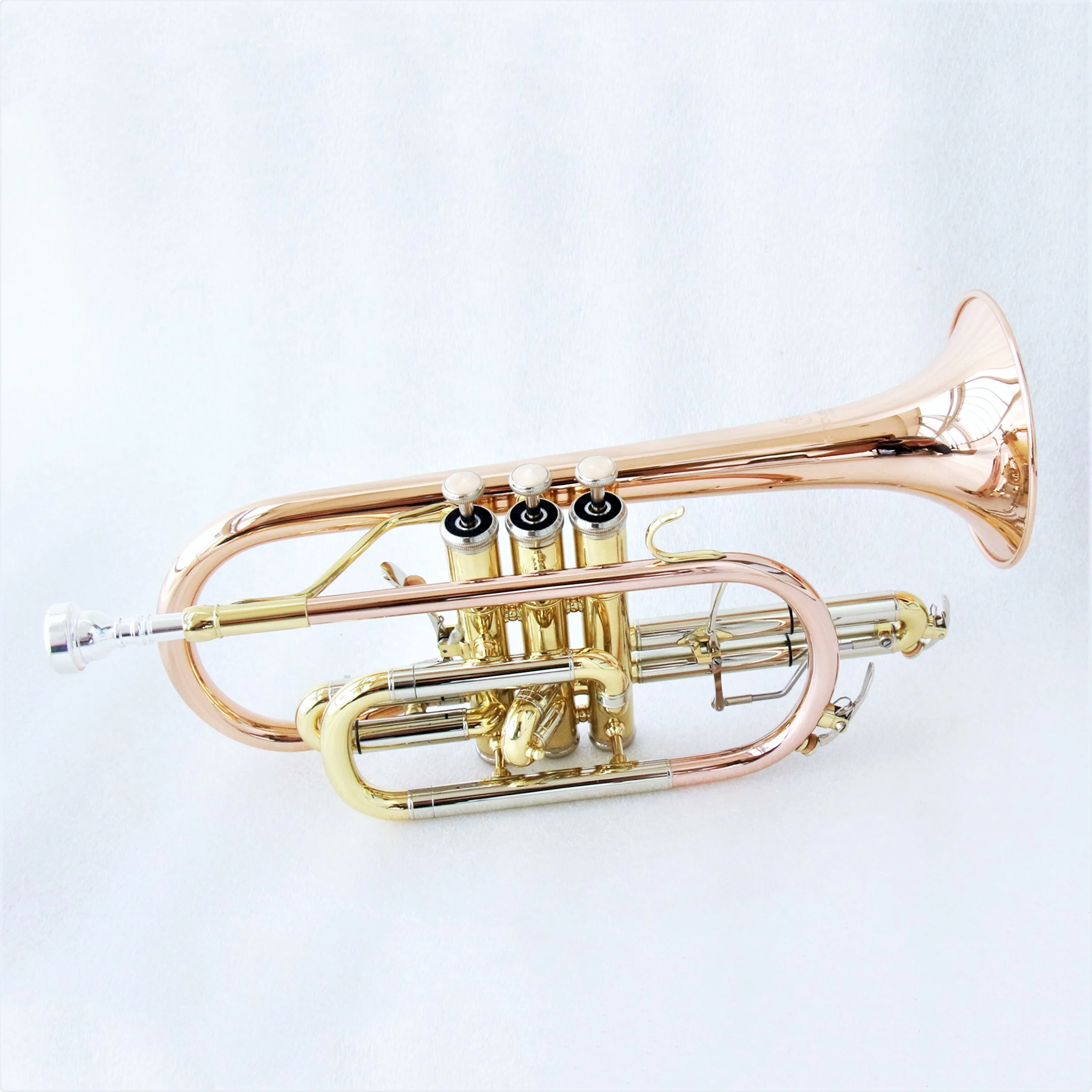 High Quality Bb Tone Cornet Instrument Brass Body Cupronickel Slides Gold Lacquer Cornet Trumpet