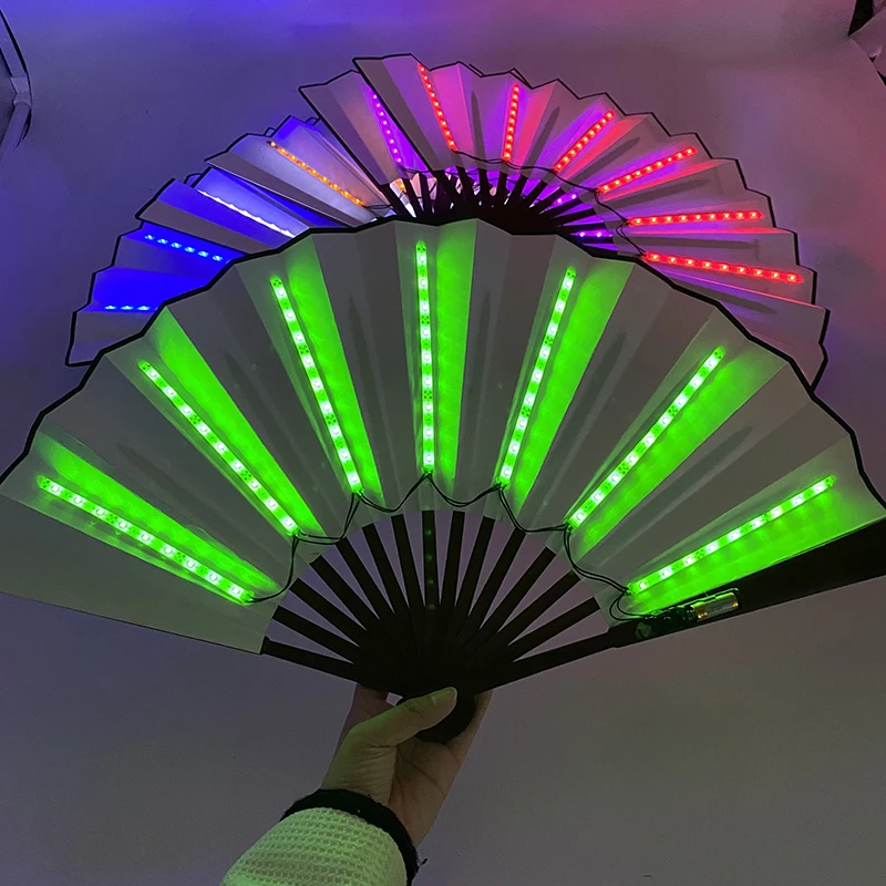 Glow Folding LED Fan Dance leuchten Fan Stage Performance Requisiten Nacht Show im Dunkeln leuchten Lieferungen – Detail 16