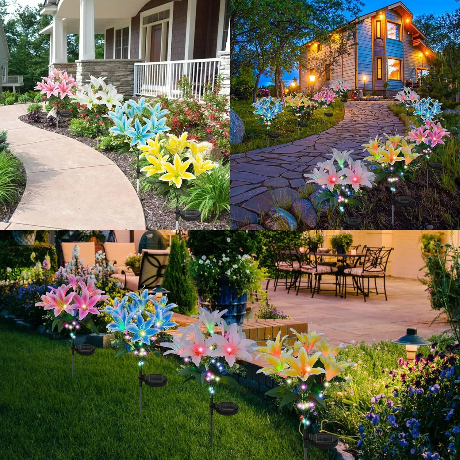 7 Head Orchid Flower Solar Lights Outdoor Waterproof Landscape Decor Lamp for Garden Yard Pathway Porch Lawn Backyard Decoration 6