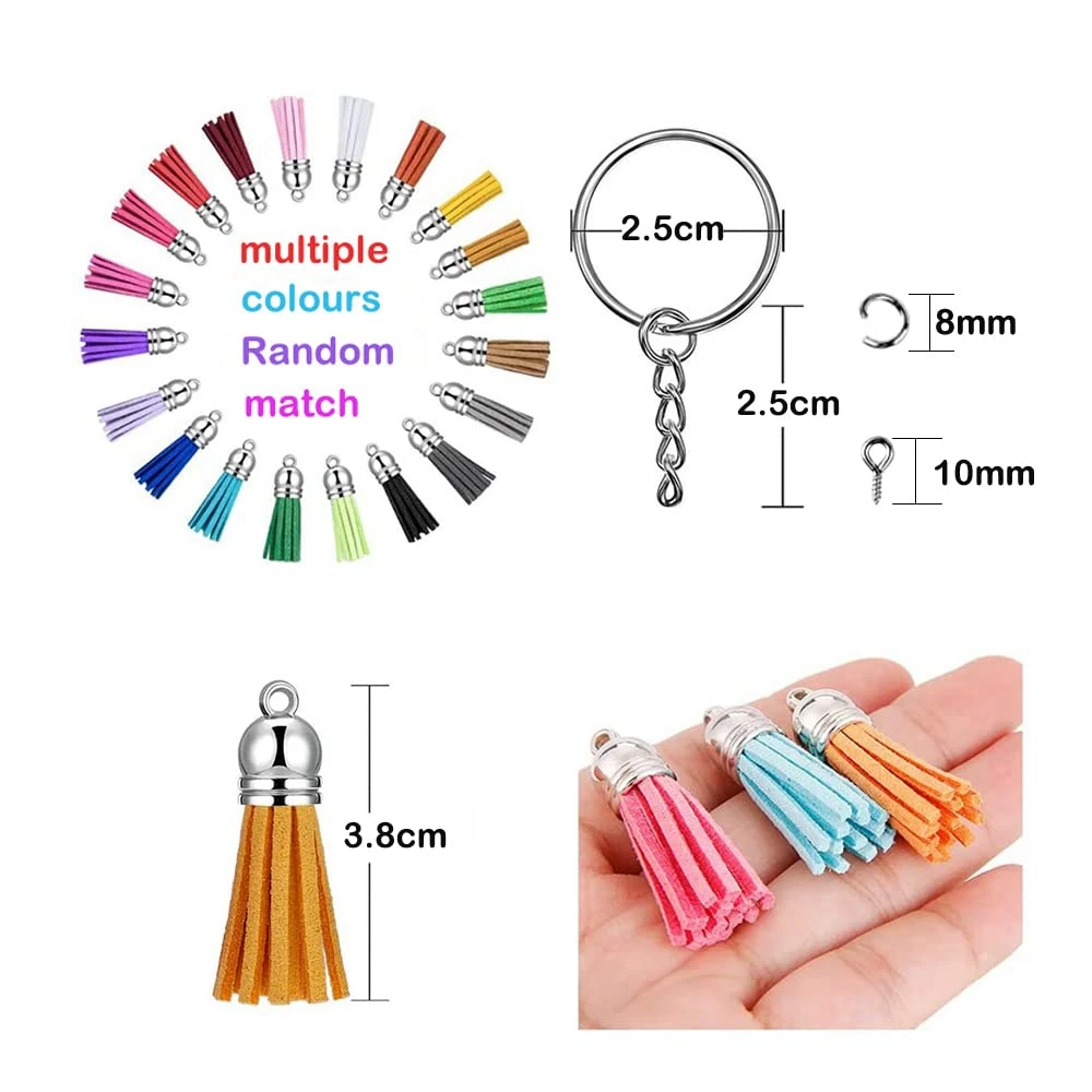 351pcs Clear Keychains For Vinyl Kit Including1strorage Box 100pcs Square  Acrylic Blanks 50pcs Keychain Tassels 50pcs Key Chain Rings 50pcs Jump  Rings 50pcs Ballchain For Diy Keychain Thick 0 08inch - Arts