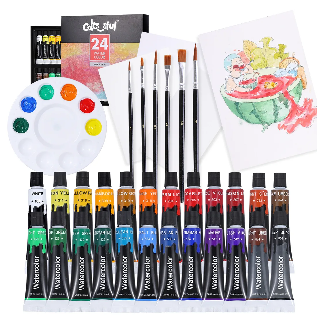 Acrylfarbe, Set mit 24 Farben, 12 ml/22 ml/Tube, Acrylfarben-Set, Farbe für Stoff, reichhaltige Pigmente für Künstler und Kinder