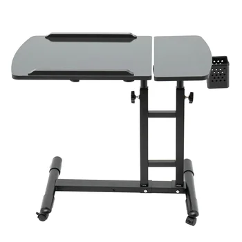 Portable Standing Desk Adjustable Laptop Desk with Wheels Mobile Bedside Table Tiltable Table and Laptop Stand for Home Office