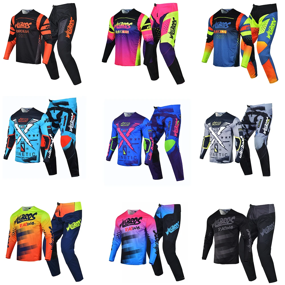 Willbros-저지 팬츠 콤보 Enduro MX BMX 비포장 도로용 오토바이 복장, 모토 크로스 기어 세트, 오프로드 슈트, ATV UTV MTB DH 자전거 키트 