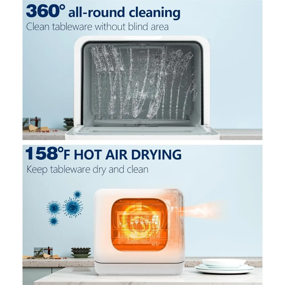 Countertop Dishwasher, 28 Pieces Dishes/Cycle, 6 Washing Programs&Hot Drying, Dish Washer 3